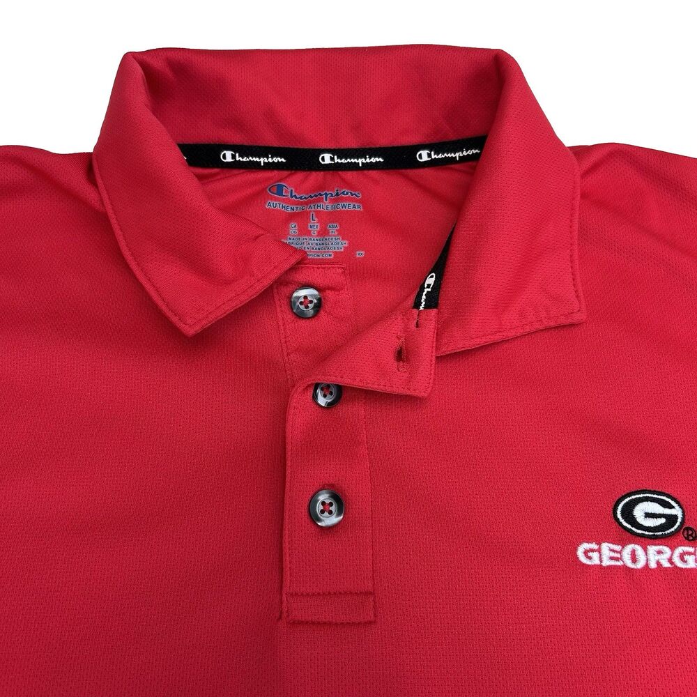 UGA Georgia Bulldogs Mens SS Polo Champion Embroidered Size Large